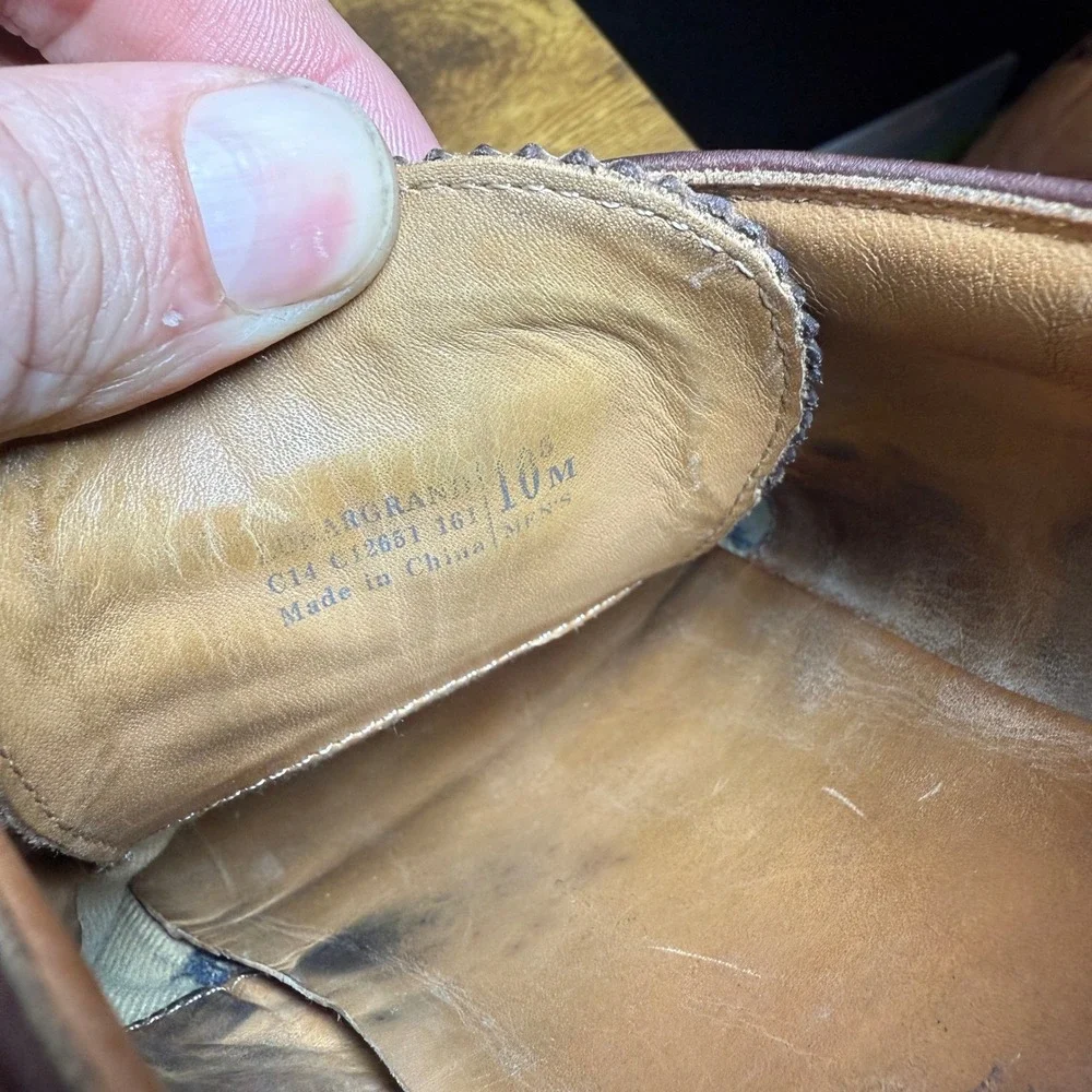 Cole‎ Haan Lunargrand C12651 Brown Leather Croc Wingtip Oxford Mens 10M